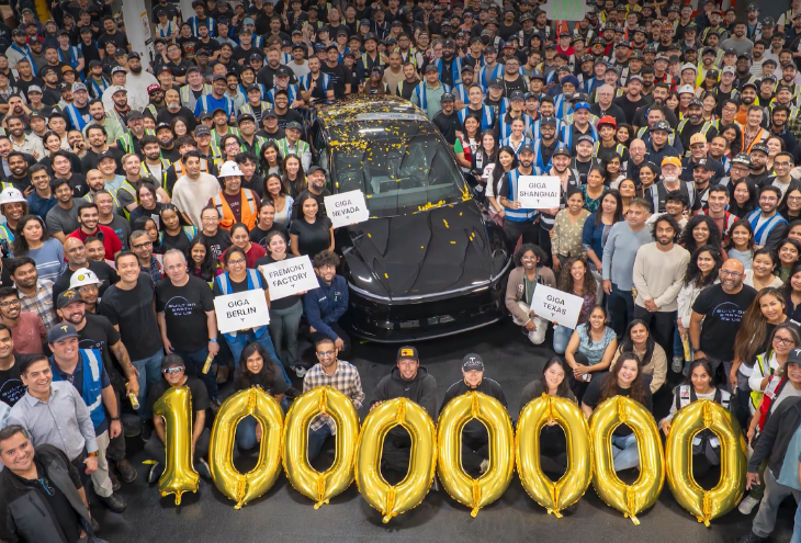 第1000万辆下线!特斯拉成为全球首个纯电动车产量破千万辆车企