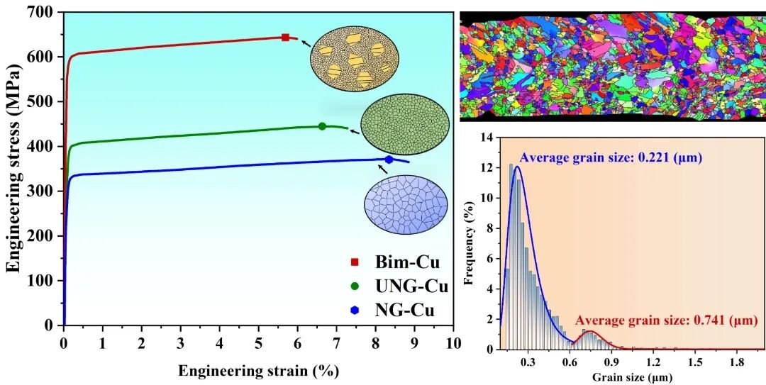 双峰异构”铜箔（Bim-Cu）力学性能、显微结构