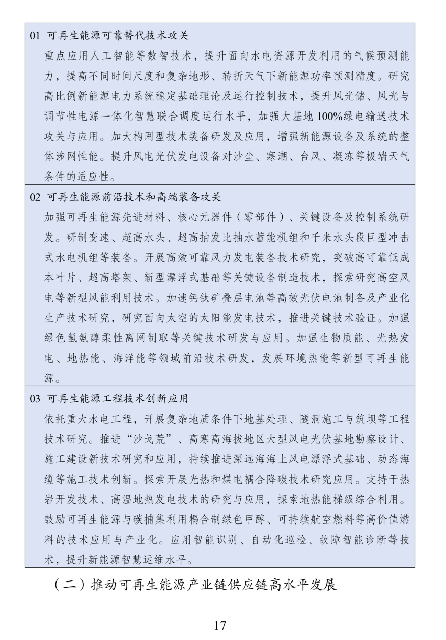 《可再生能源发展“十五五”规划》 《可再生能源发展“十五五”规划》